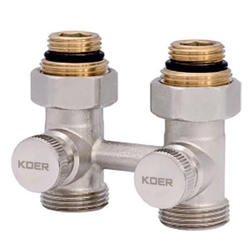 KOER KR.1131 Узел нижнего подключения радиатора 3/4'' прямой (комплект)