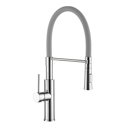 LEDEME LM4097-9 Змішувач для кухні з силіконовим виливом  (сірий/хром)