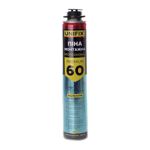 UNIFIX PREMIUM 60L Пена монтажная профессиональная всесезонная 750 мл. 951235
