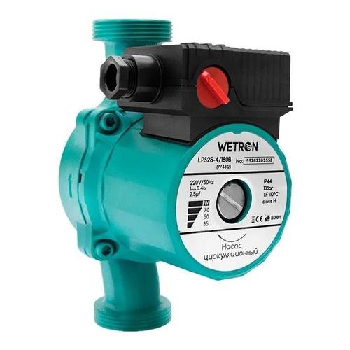 WETRON Насос циркуляционный 75Вт Hmax 4м Qmax 40л/мин Ø1 1/2 180мм зел+гайки Ø1 774312
