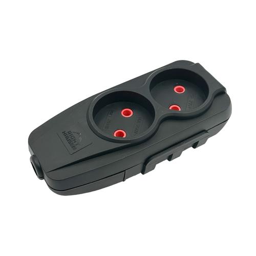 RightHausen KRIS Колодка для удлинителя 16A IP20 2-я б/з (черная) HN-082012