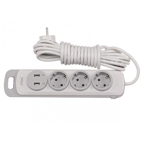 LUXEL Удлинитель 3р./5м. + 2 USB 4335
