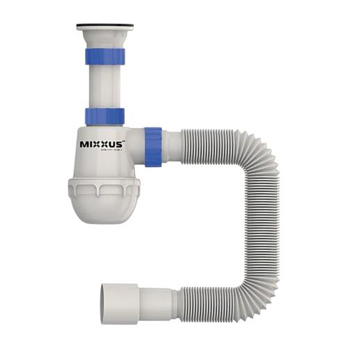 MIXXUS SK-01-A Сифон для мийки з гнуч. трубою 1 1/2x40 з литим випуском 40*40/50 (MI8190)