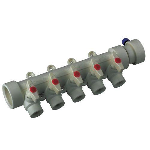 KOER K0172.PRO PPR Коллектор 5-way с шаровыми кранами Ø40xØ20