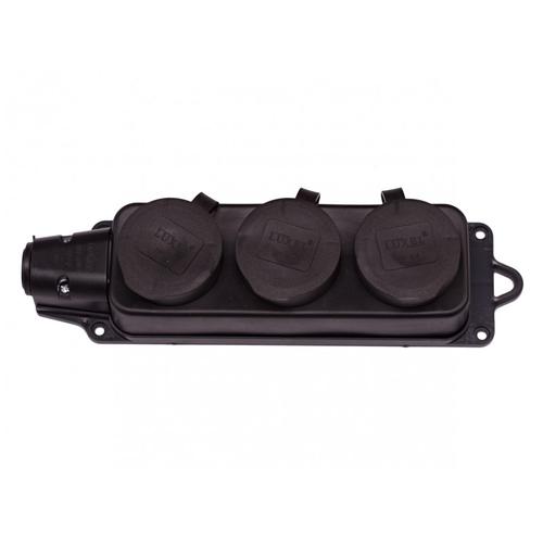 LUXEL Колодка для подовжувача 3-а з/з каучукова 250В 16A IP44 1133