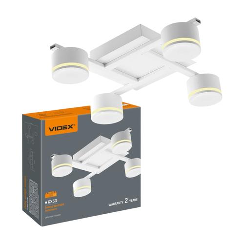 VIDEX VL-SPF31-4W Світильник під лампу 4xGX53 накладний (білий) 28712