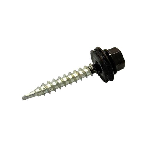 SDS Саморіз по металу з шайбою EPDM 4,8*35мм. ТЕМНО-КОРИЧНЕВИЙ RAL8019 (пач/250шт)