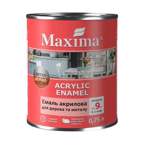Maxima Эмаль акриловая для дерева и металла 0,75л. СЛОНОВАЯ КОСТЬ (шелковисто-матовая)