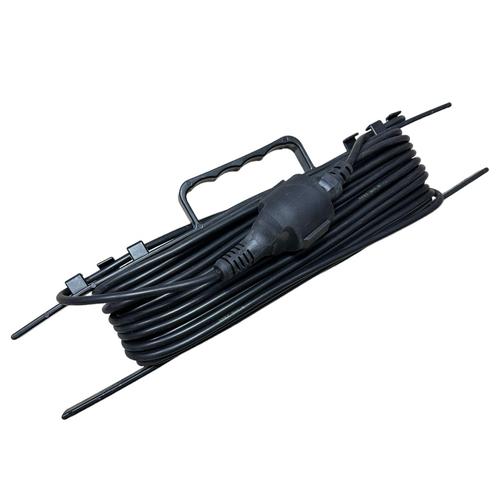 RightHausen WATERPROOF Подовжувач електричний на мотовилі 1р./10м. з/з 16A IP44 (чорний)