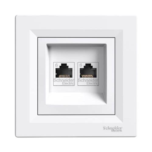 Schneider ASFORA Розетка комп. двойная RJ45 кат. 5е UTP (белая) EPH4400121