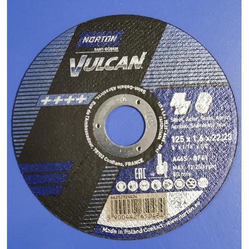 NORTON VULCAN Диск відрізний по металу 125*1,6*22,2 70V104