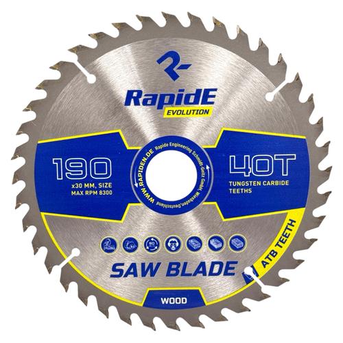 RAPIDE Basic Series Диск пильний по дереву Ø190*30мм. (40зуб.) RAHФ-00003207