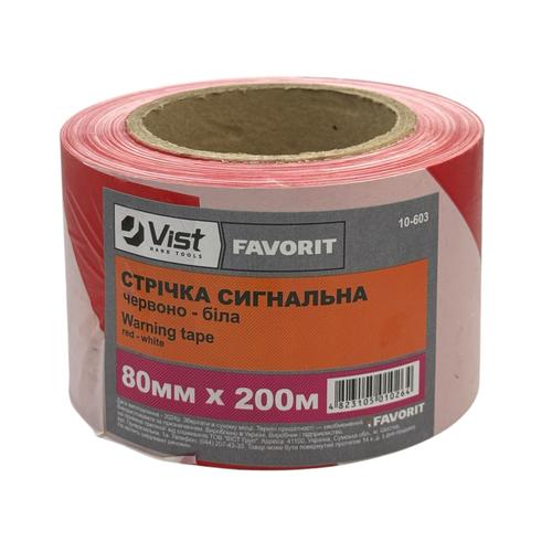 FAVORIT Сигнальна стрічка 80мм.*200м. (червоно-біла) 10-603