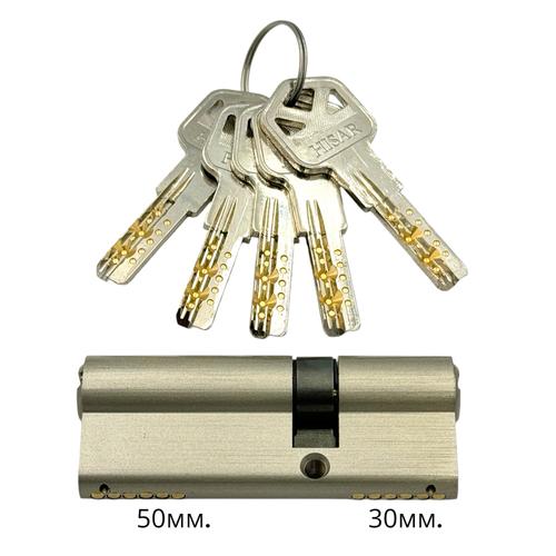 HISAR Циліндр ключ-ключ 50*30 (нікель) BC-80(50*30)