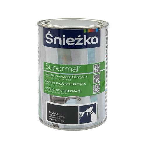SNIEZKA Олійно-фталева емаль 0,8л. ЧОРНИЙ глянець RAL9005