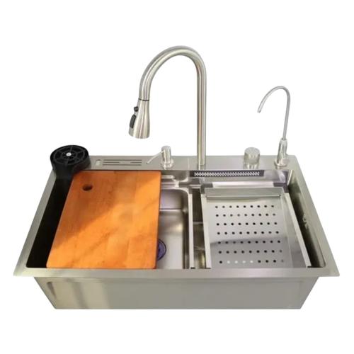 ZERIX ZH7546-SET-06.SUS304 DECOR Кухонна мийка багатофункціональна 750*460*215мм. (з PVD  покриттям)