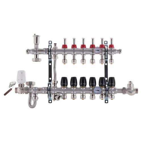 KOER KR.S1011-6 Коллектор со встроенным смешив. узлом 1х6 SUS304 и евроконус 3/4-16 (KR2929)