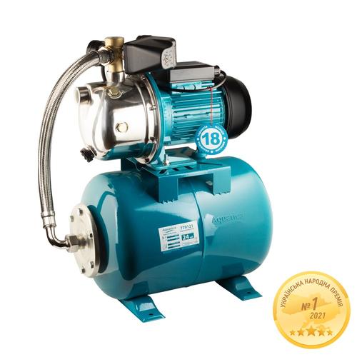 AQUATICA JETSa100A5/RUS Насосная станция 1.1кВт Hmax 50м Qmax 60л/мин (самовсасывающий насос нерж) 24л Украина 775098/24