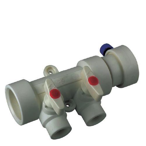 KOER K0169.PRO PPR Колектор 2-way з кульовими кранами Ø40xØ20