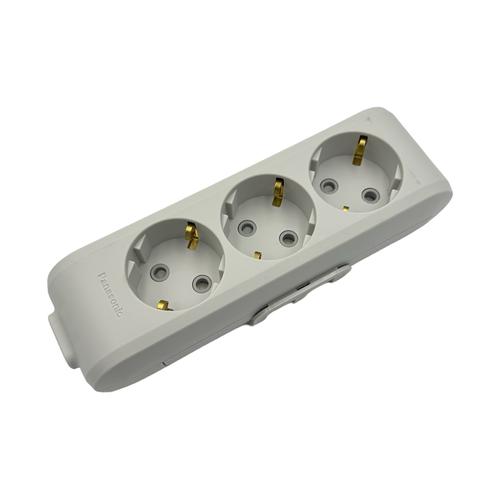 Panasonic X-tendia Колодка для подовжувача 3-а з/з, захист. шторки (сіра) WLTM0430-2GR