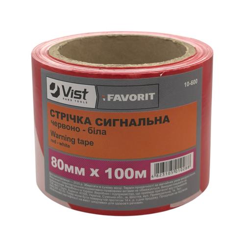 FAVORIT Сигнальна стрічка 80мм.*100м. (червоно-біла) 10-600