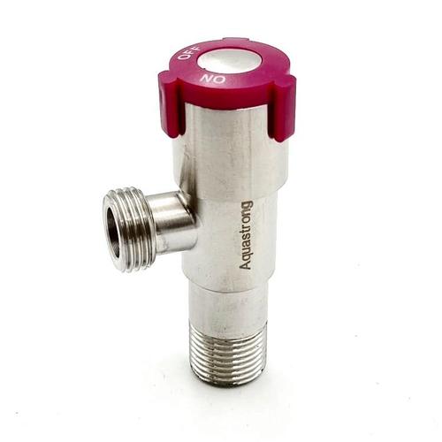 AQUASTRONG V2 RED Кран угловой приборный нерж. 1/2х 1/2 V200