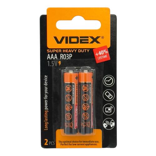VIDEX AAA/R3 1,5V (2шт.) BLISTER CARD