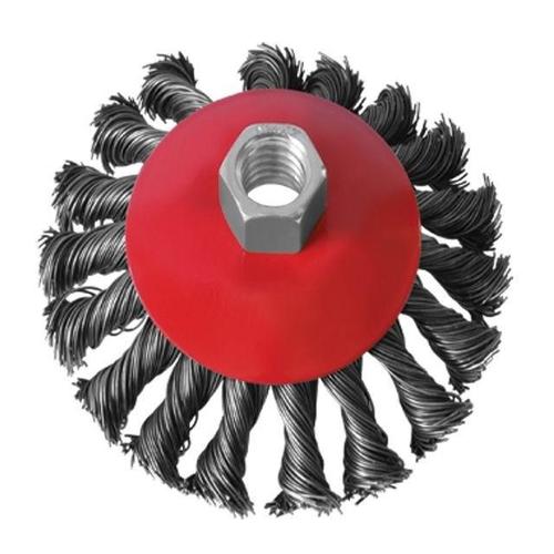 INTERTOOL Щетка конусная 100 мм, для УШМ, М14 (пучки витой проволоки) BT-4100