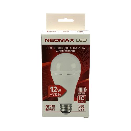 NEOMAX LED-Лампа акумуляторна 12W E27 6500K 1200mA A80 NX12E-C27