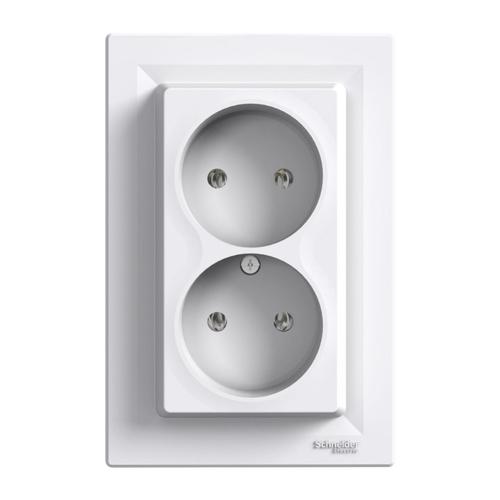 Schneider ASFORA Розетка 2-а б/з (біла) EPH9700121