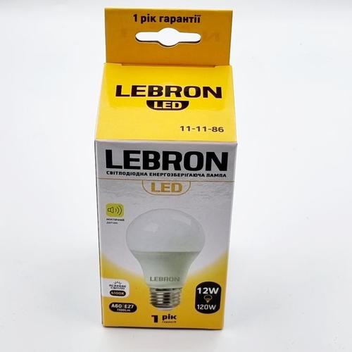 LEBRON LED-Лампа 12W 4100K E27 (акустичний датчик) 11-11-86