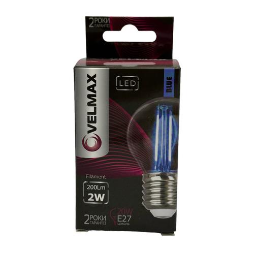 VELMAX LED-Лампа FILAMENT куля 2w E27 (синя) 21-41-34