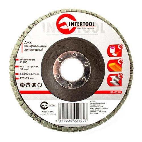 INTERTOOL Диск шлифовальный лепестковый торцевой Ø125мм. К100 BT-0210