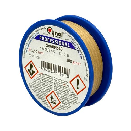 CYNEL PROFESSIONAL Припой з флюсом Sn60Pb40 Ø1.5мм., (100гр.)