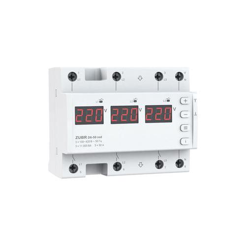 ZUBR Реле напруги трифазне D6-50 red