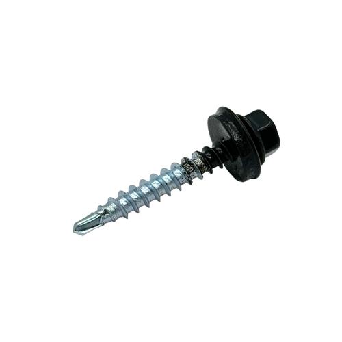 SDS Саморез по металлу с шайбой EPDM 4,8*35мм. ЧЁРНЫЙ RAL9005 (пач/250шт)