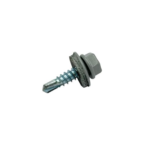 R9T6 Саморіз по металу з шайбою EPDM 4,8*19мм. БІЛО-АЛЮМІНІЄВИЙ RAL9006 (пач/250шт)