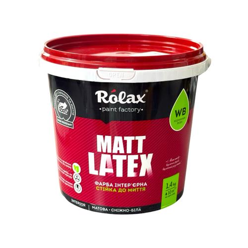 ROLAX MATTLATEX Фарба інтер'єрна стійка до миття 1,4кг. (БІЛА)