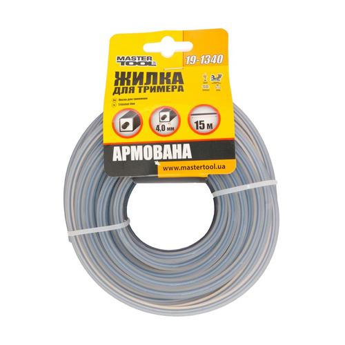 MASTERTOOL Ліска для тримера  КВАДРАТ армована 4,0мм * 15м 19-1340