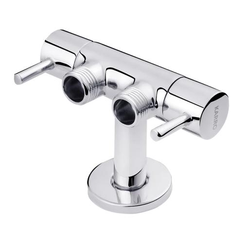 KARRO Кран угловой приборный на 2 выхода 1/2х1/2х1/2 KR-3155