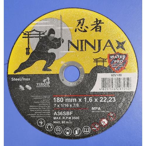NINJA Диск отрезной по металлу 180*1,6*22,2 65V180
