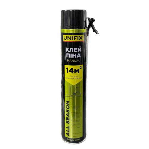 UNIFIX Клей-піна монтажна всесезонна 14м² 850мл. 951282