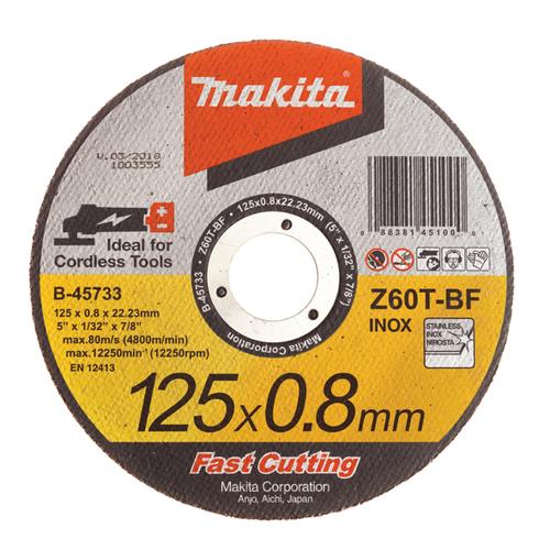 Makita Диск відрізний по металу 125*0,8*22,2  (по нерж.сталі) B-45733