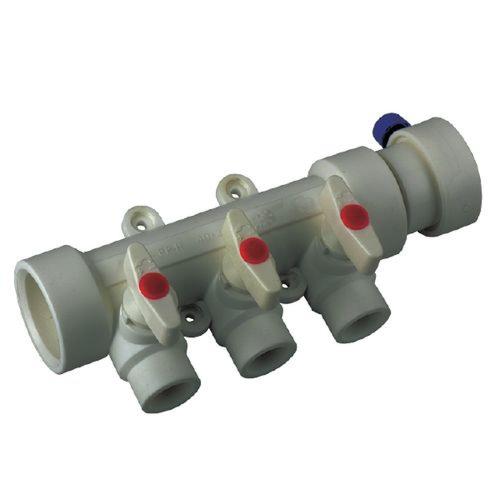 KOER K0170.PRO PPR Колектор 3-way з кульовими кранами Ø40xØ20