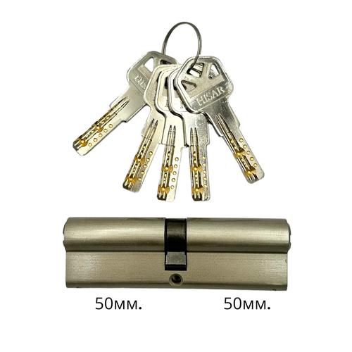 HISAR Цилиндр ключ-ключ 50*50 (никель) BC-100(50*50)