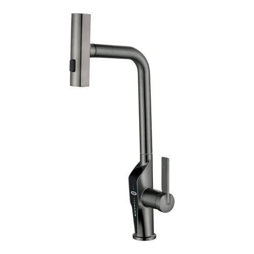 MIXXUS FALCON 014 GRAPHITE Змішувач для кухні з висувною лійкою, 4 режими, з індикатором температури (MI6839)