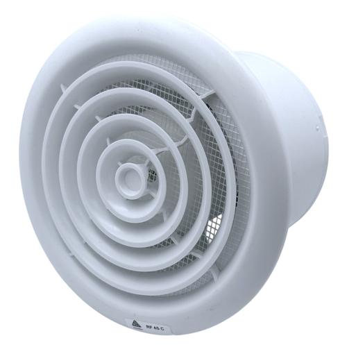 AURAMAX RF 4S C Вентилятор вентиляційний осьовий з антимоскіт. сіткою та клапаном Ø100 мм. (білий) 60-617