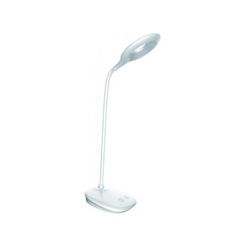 LUXEL Настольная LED-лампа акум. 6W 4000K 390Lm 1200 мАч. с ночником + USB (БЕЛАЯ) TL-04W