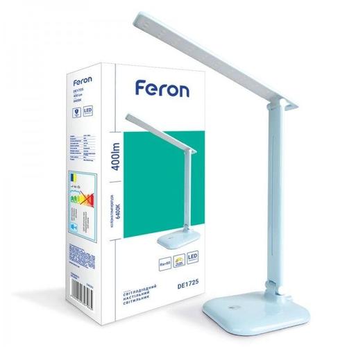 Feron Настільна LED-лампа 9W 6500K 550Lm (БЛАКИТНА) DE1725