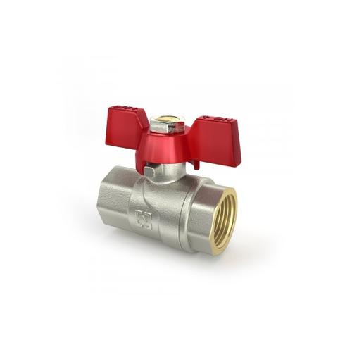 Raftec RED Кран шаровый DN15 (1/2) вв красная бабочка CBB-01